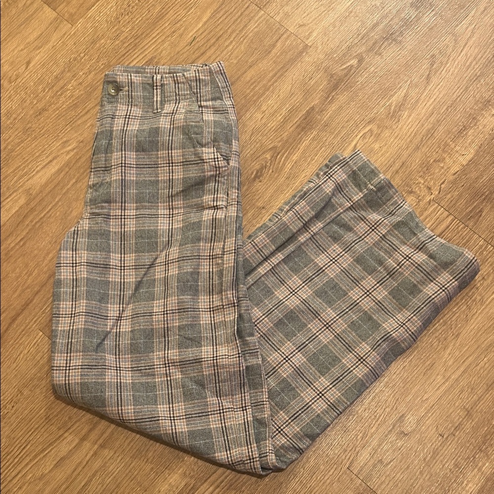 American Eagle Outfitters Plaid Chinos - Gray and Tan | 2 LONG